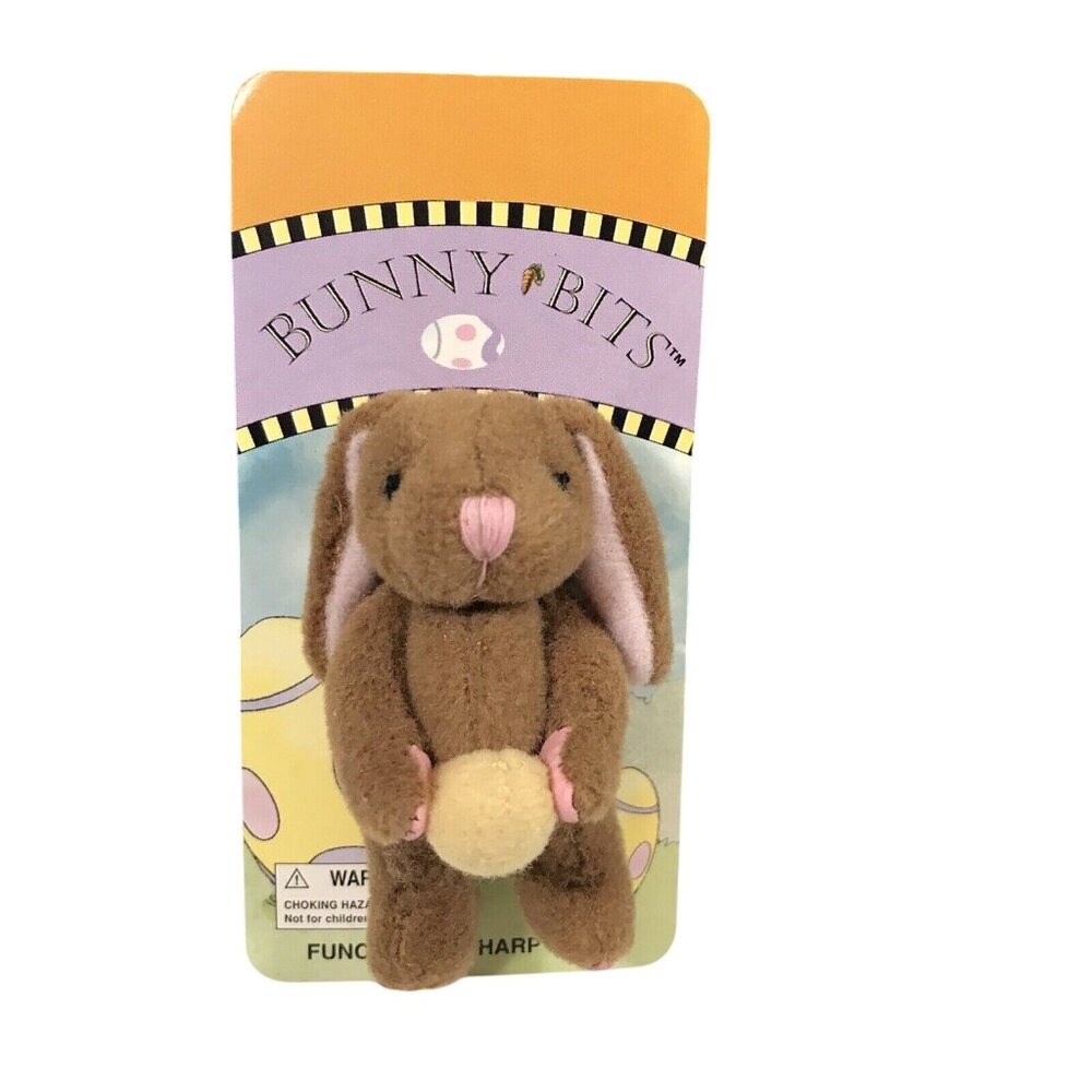 New Mini Plush Jointed Easter Bunny Pin Craft Supplies Gift Tag Russ Berrie 1995